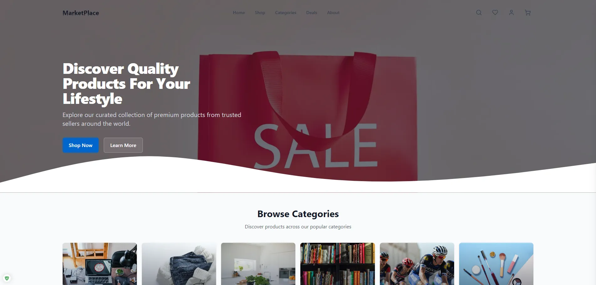 NFT marketplace platform with auction, fixed price, and decreasing price options